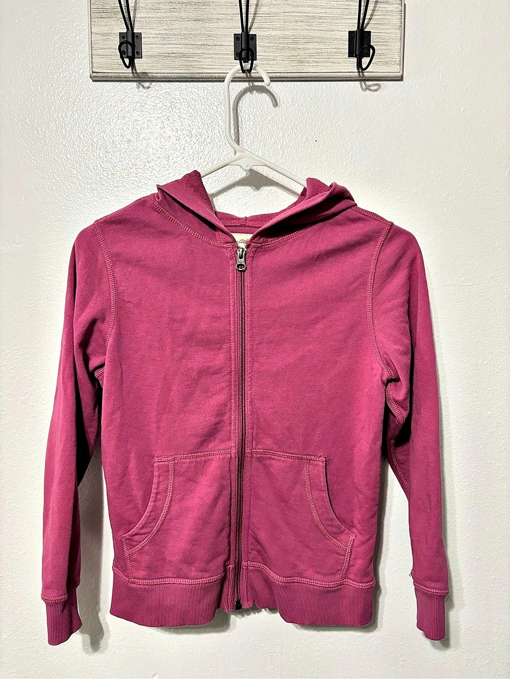 Hanna Andersson French Terry Zip Up Hoodie Girls 10 Pink